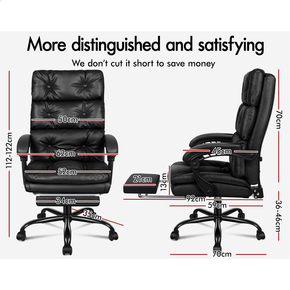 ALFORDSON Office Chair Executive Computer PU Leather Seat Work Recliner Gaming