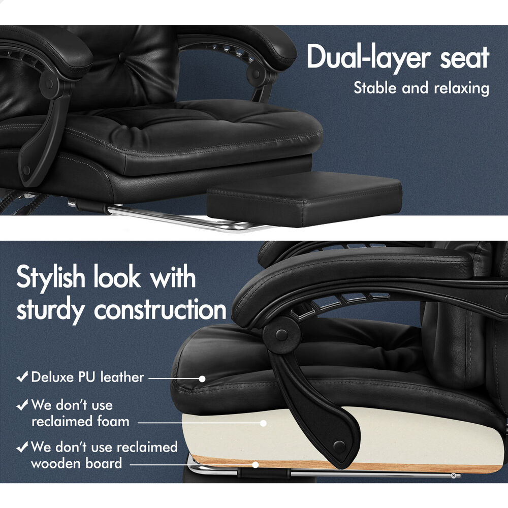 ALFORDSON Office Chair Executive Computer PU Leather Seat Work Recliner Gaming