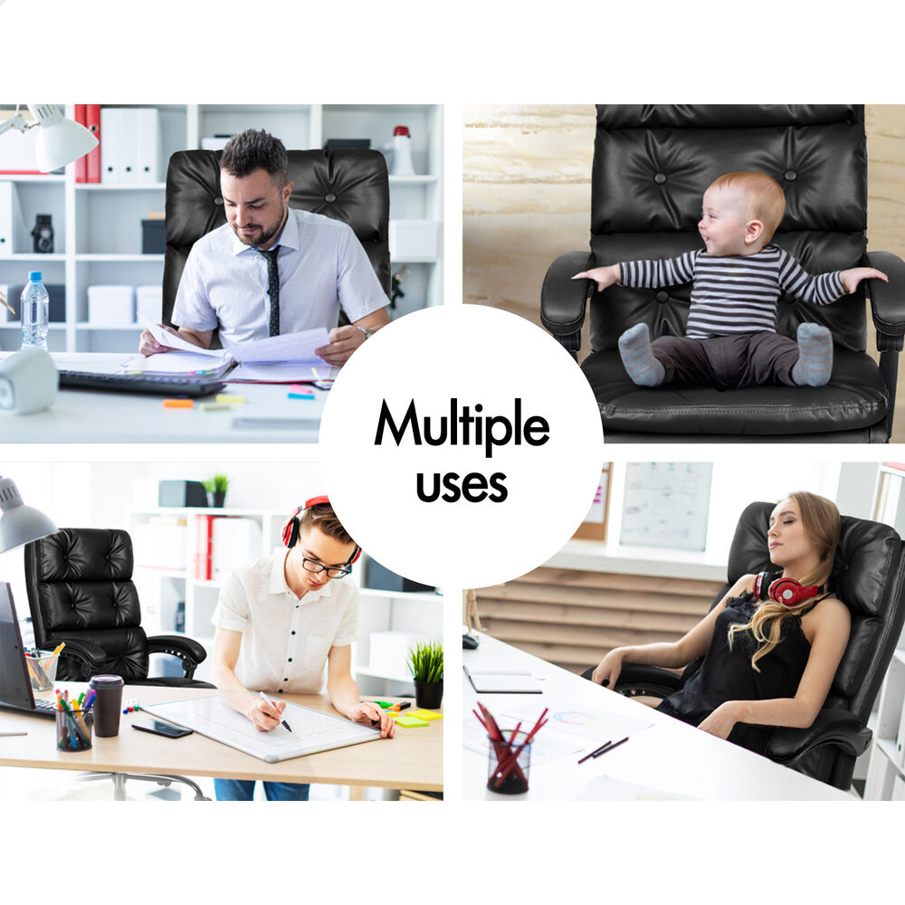 ALFORDSON Office Chair Executive Computer PU Leather Seat Work Recliner Gaming