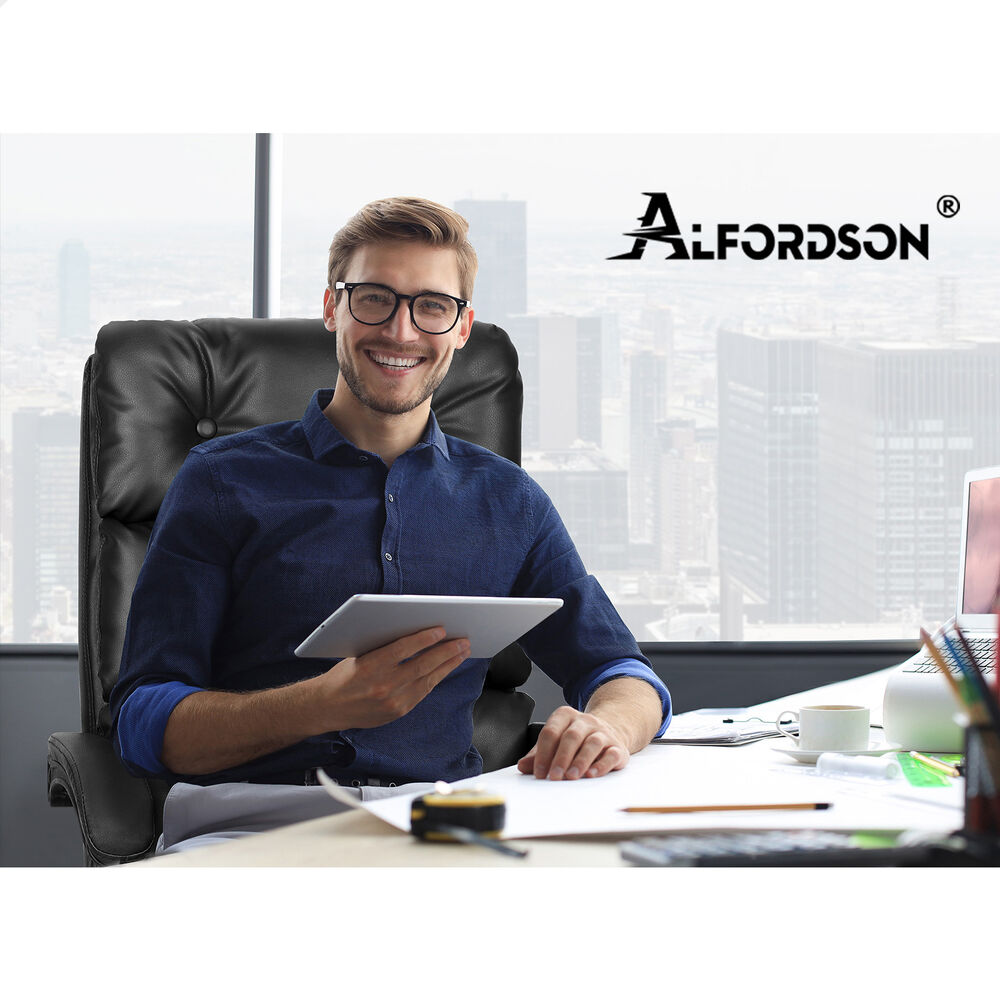 ALFORDSON Office Chair Executive Computer PU Leather Seat Work Recliner Gaming