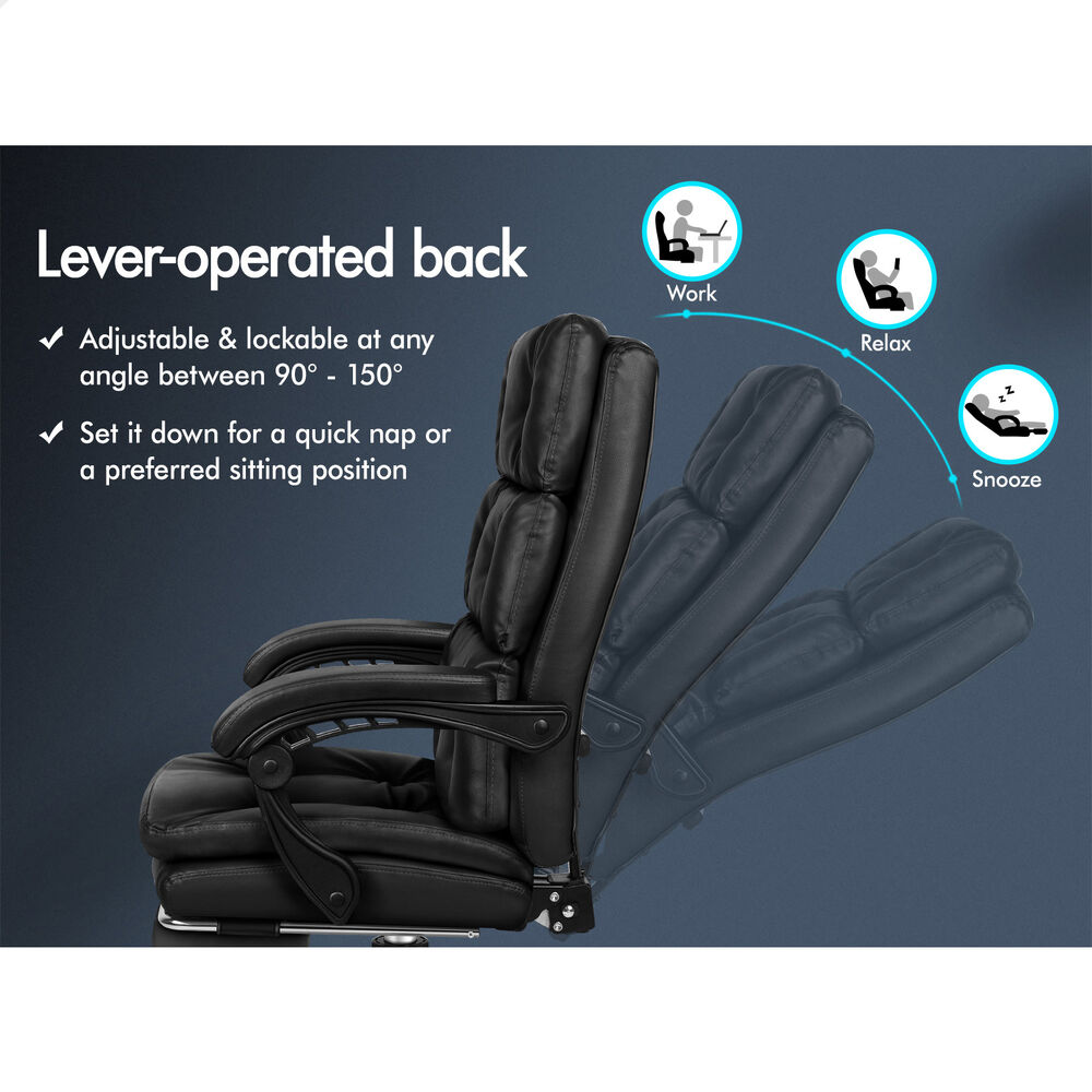 ALFORDSON Office Chair Executive Computer PU Leather Seat Work Recliner Gaming