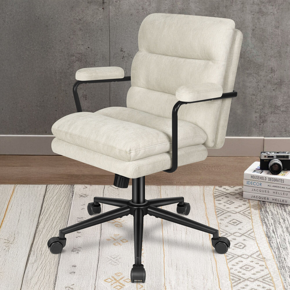 ALFORDSON Office Chair Ergonomic Executive Computer Work Seat Chenille Beige