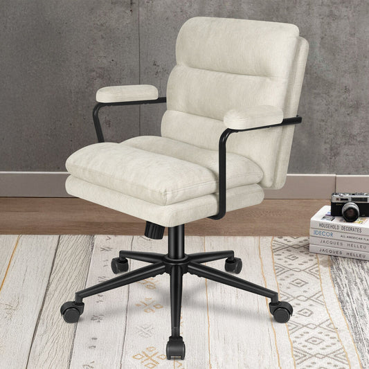 ALFORDSON Office Chair Ergonomic Executive Computer Work Seat Chenille Beige