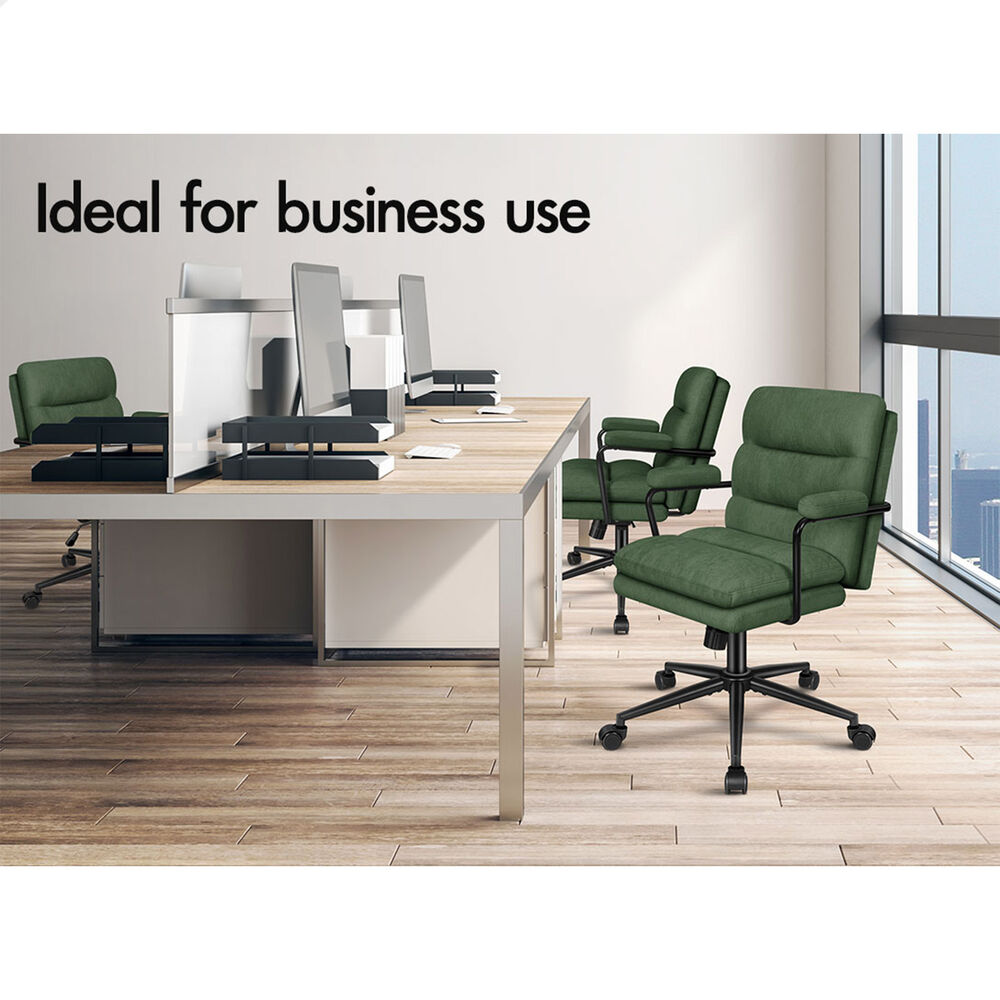 ALFORDSON Office Chair Ergonomic Executive Computer Work Seat Chenille Green