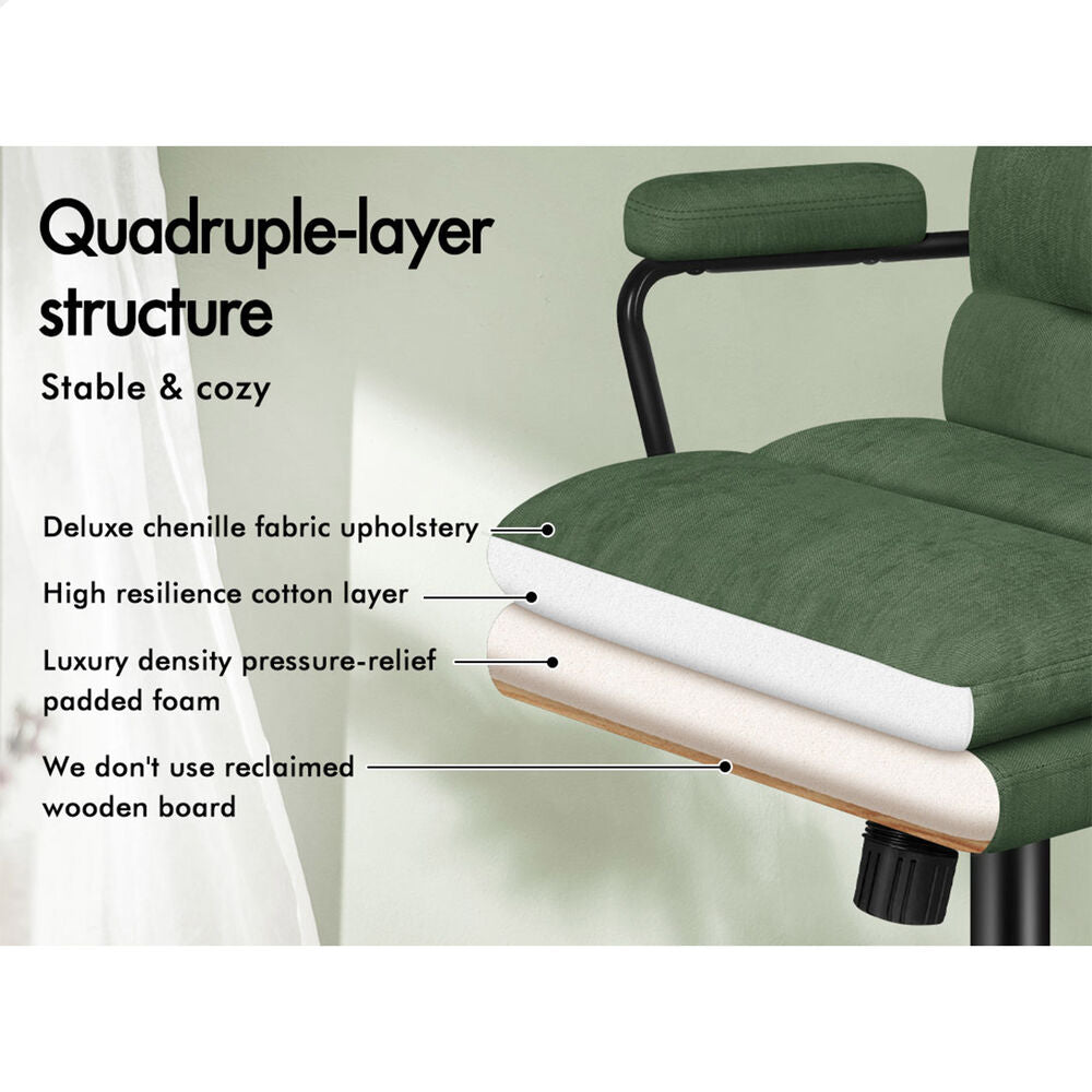 ALFORDSON Office Chair Ergonomic Executive Computer Work Seat Chenille Green