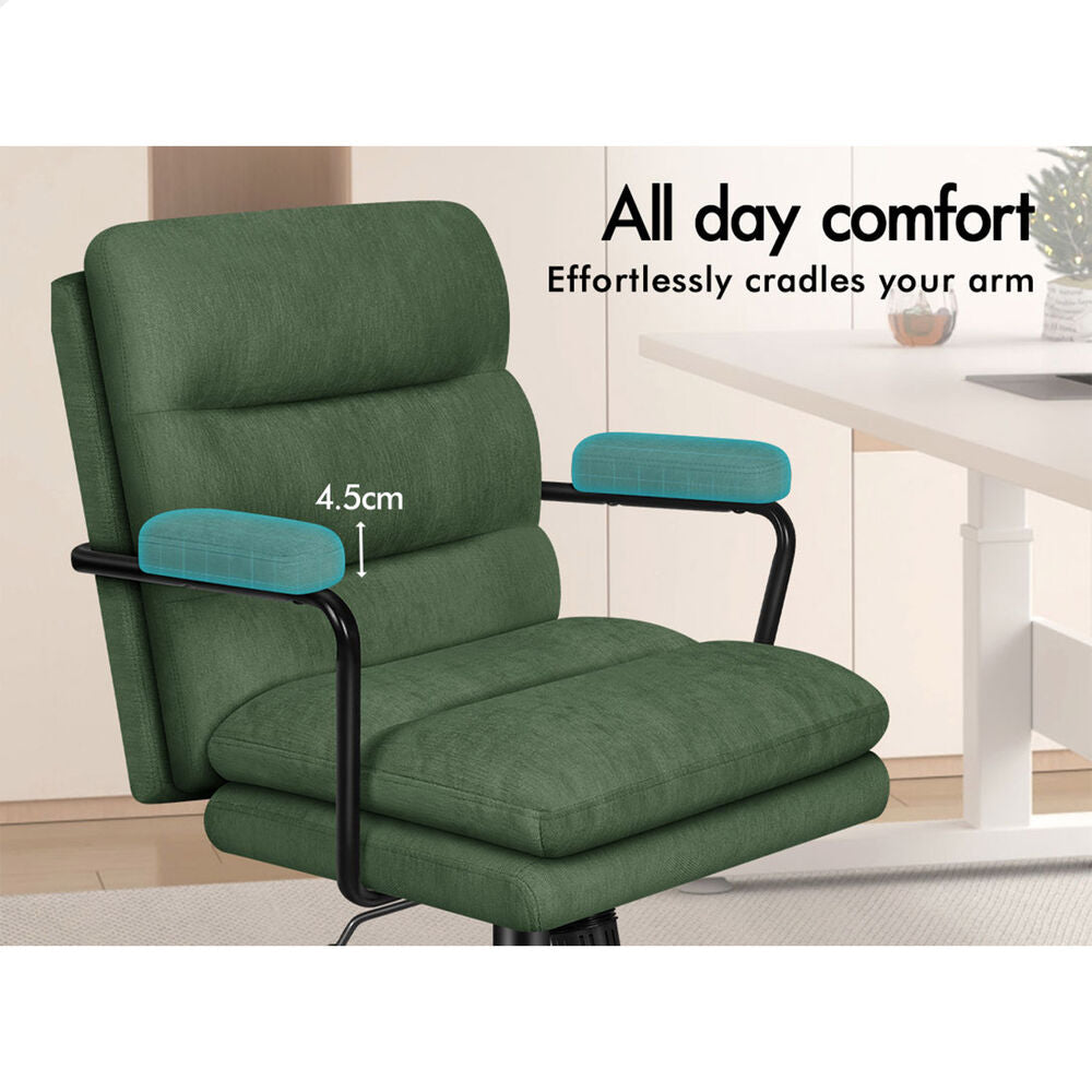 ALFORDSON Office Chair Ergonomic Executive Computer Work Seat Chenille Green