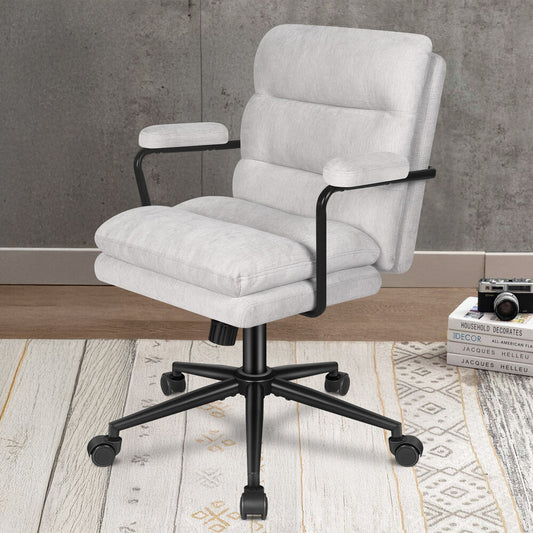 ALFORDSON Office Chair Ergonomic Executive Computer Work Seat Chenille Grey
