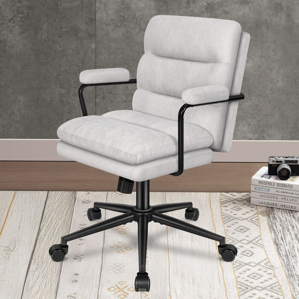ALFORDSON Office Chair Ergonomic Executive Computer Work Seat Chenille Grey