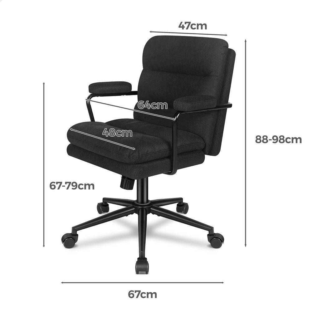 ALFORDSON Office Chair Ergonomic Executive Computer Work Seat Fabric Black