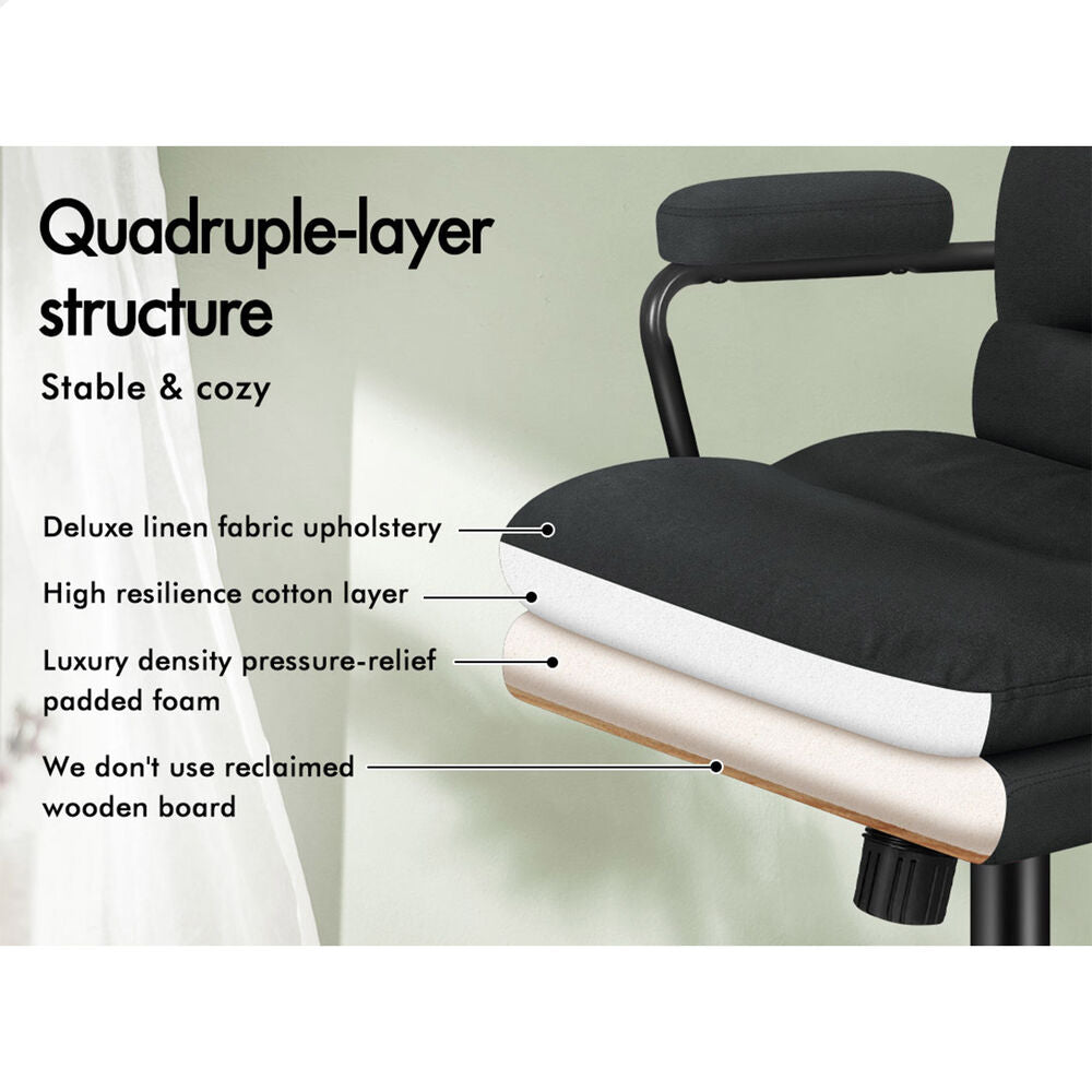 ALFORDSON Office Chair Ergonomic Executive Computer Work Seat Fabric Black