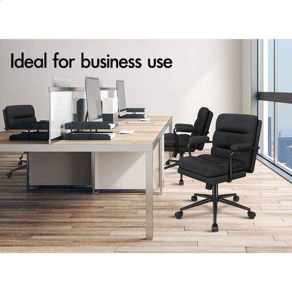 ALFORDSON Office Chair Ergonomic Executive Computer Work Seat Fabric Black