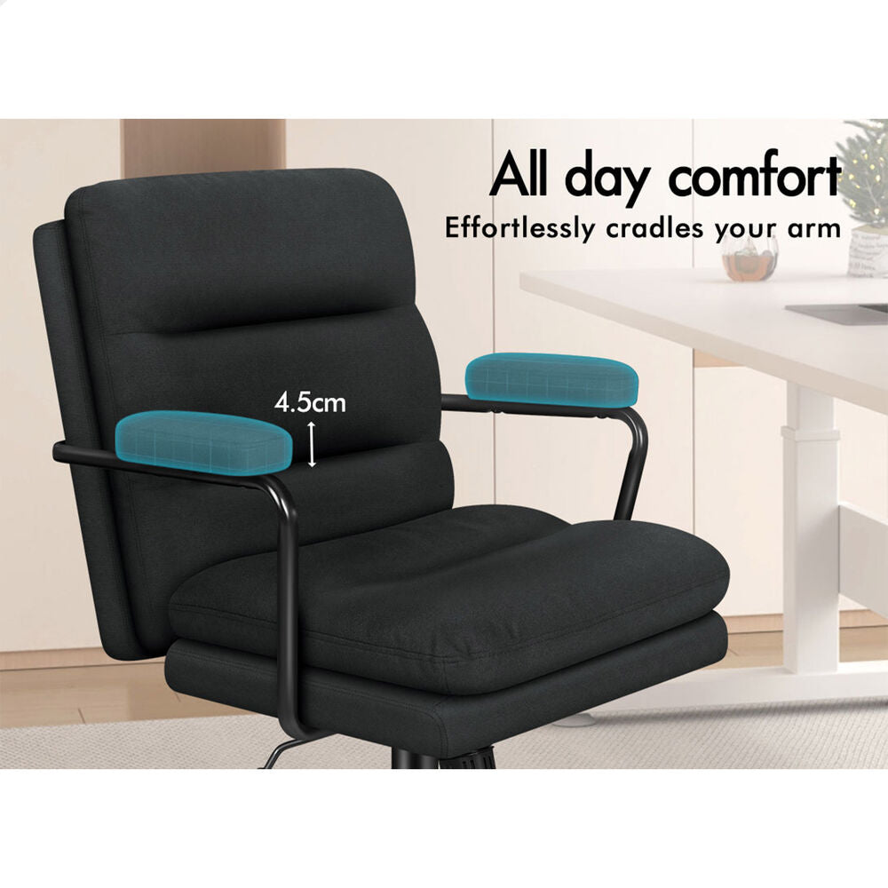 ALFORDSON Office Chair Ergonomic Executive Computer Work Seat Fabric Black