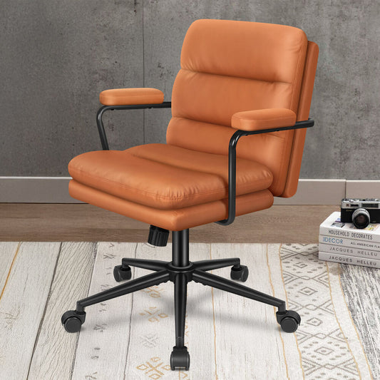 ALFORDSON Office Chair Ergonomic Executive Computer Work Seat Leather Brown