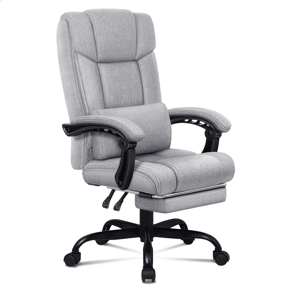 ALFORDSON Office Chair Executive Computer Gaming Fabric Seat Recliner Grey