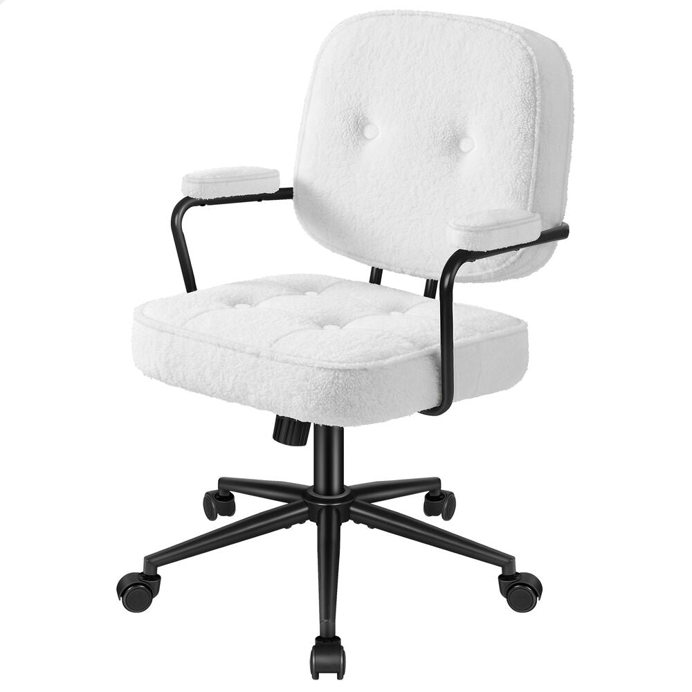 ALFORDSON Office Chair Ergonomic Executive Computer Work Seat Boucle White