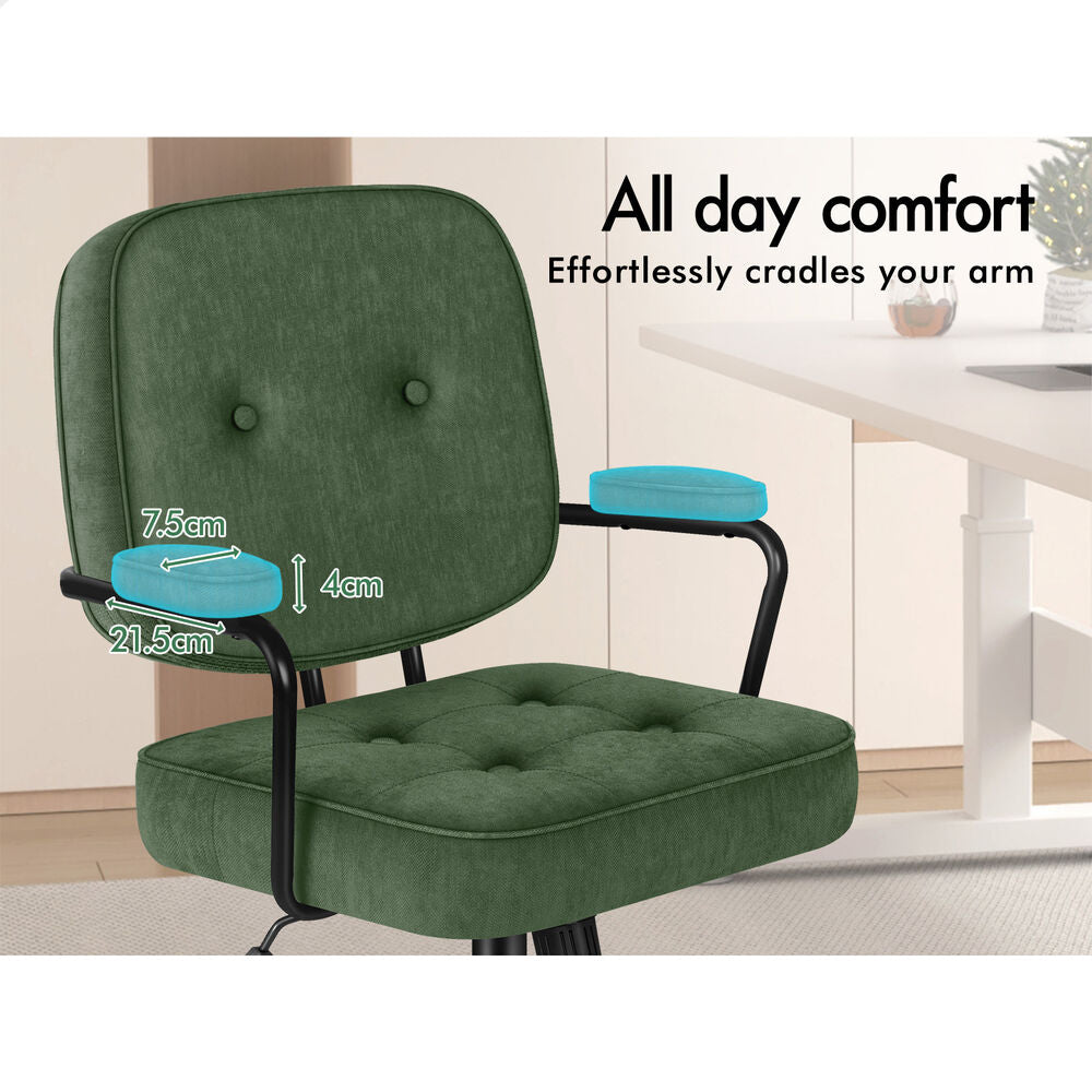 ALFORDSON Office Chair Ergonomic Executive Computer Work Seat Chenille Green