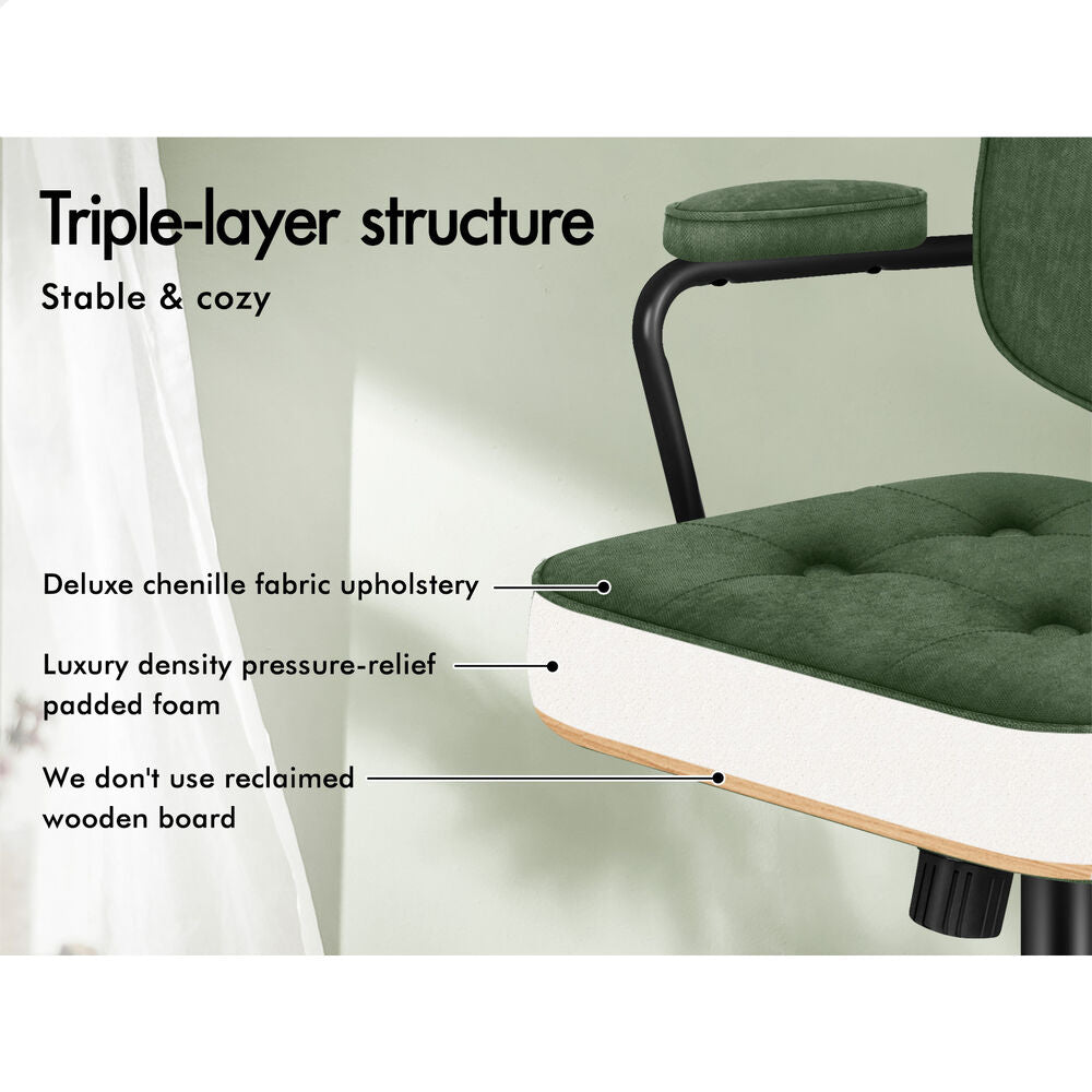 ALFORDSON Office Chair Ergonomic Executive Computer Work Seat Chenille Green
