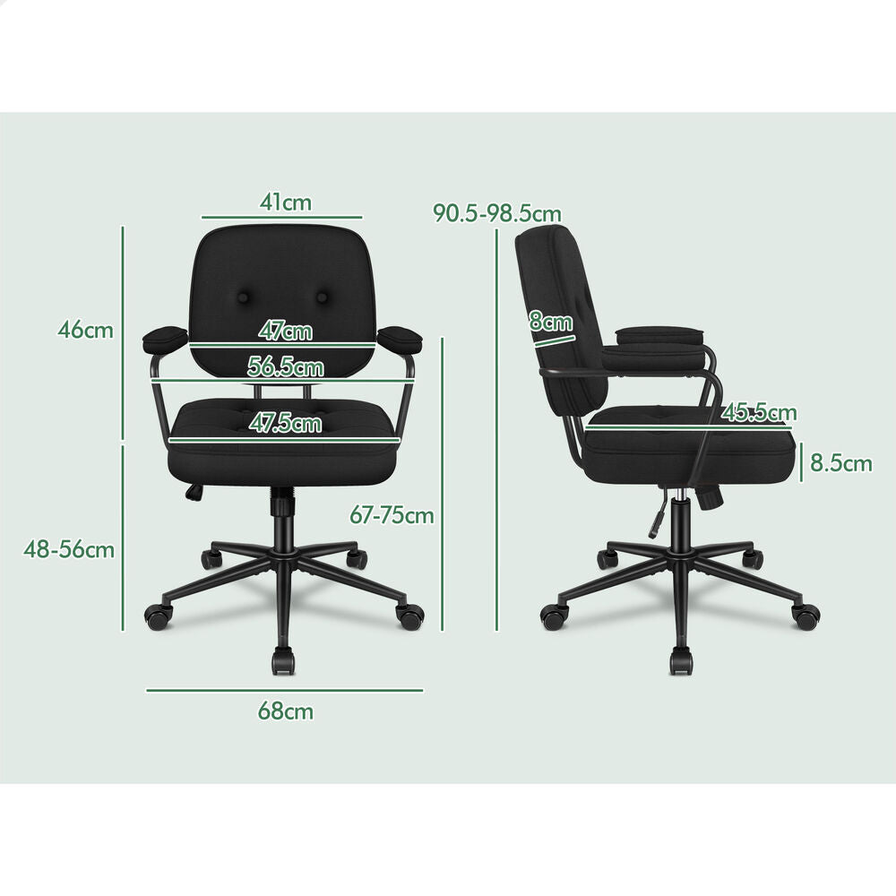 ALFORDSON Office Chair Ergonomic Executive Computer Work Seat Fabric Black