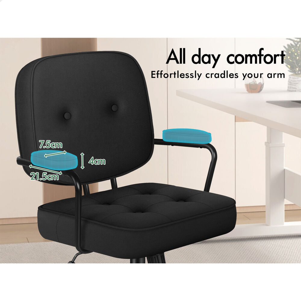 ALFORDSON Office Chair Ergonomic Executive Computer Work Seat Fabric Black