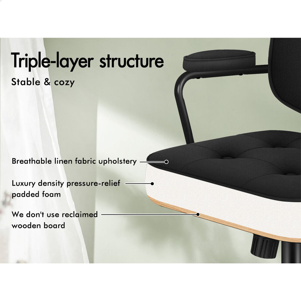 ALFORDSON Office Chair Ergonomic Executive Computer Work Seat Fabric Black