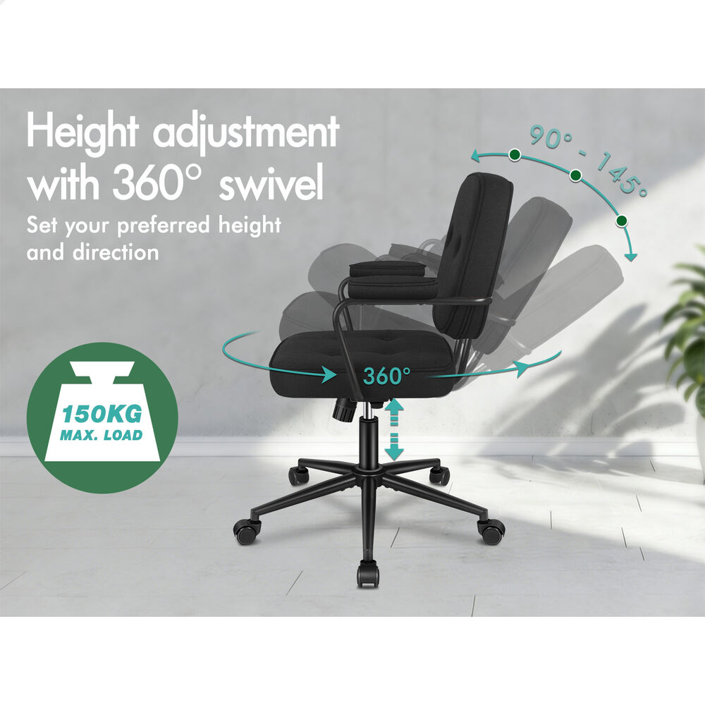 ALFORDSON Office Chair Ergonomic Executive Computer Work Seat Fabric Black