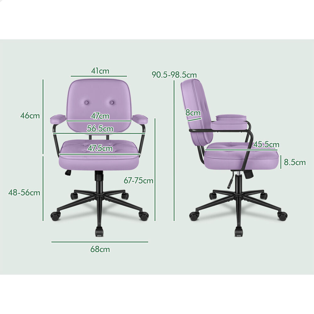 ALFORDSON Office Chair Ergonomic Executive Computer Work Seat PU Leather Purple