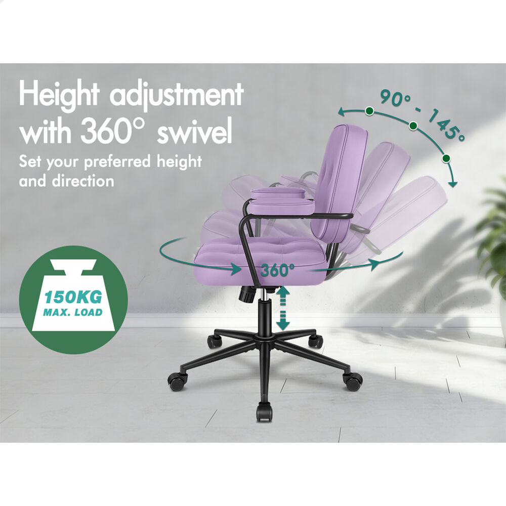 ALFORDSON Office Chair Ergonomic Executive Computer Work Seat PU Leather Purple