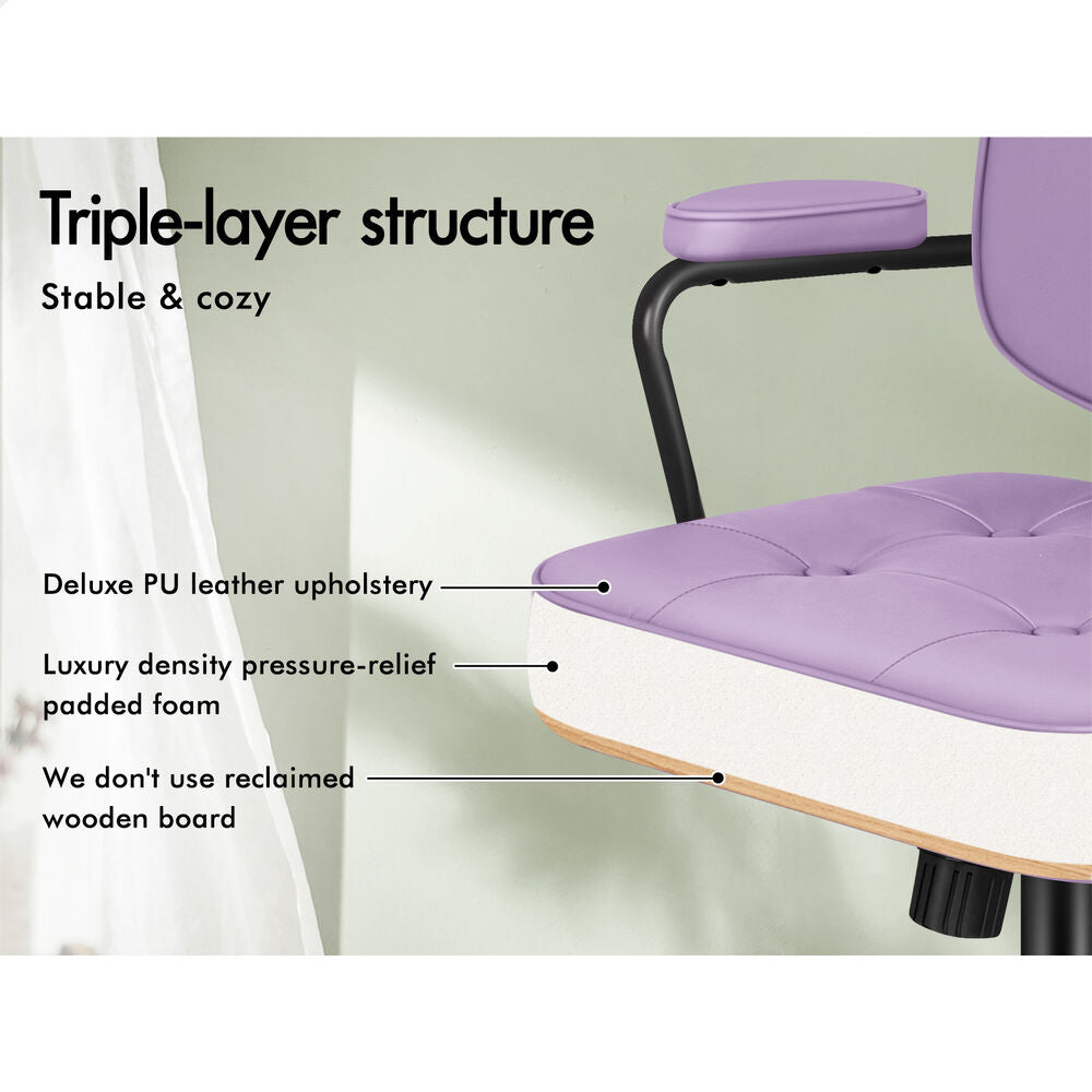 ALFORDSON Office Chair Ergonomic Executive Computer Work Seat PU Leather Purple