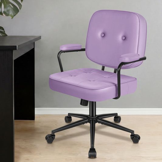 ALFORDSON Office Chair Ergonomic Executive Computer Work Seat PU Leather Purple