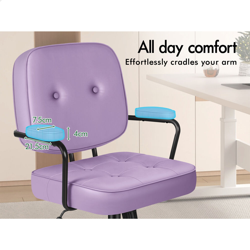 ALFORDSON Office Chair Ergonomic Executive Computer Work Seat PU Leather Purple