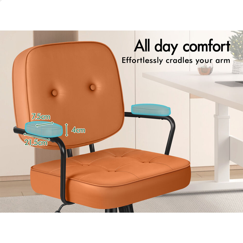 ALFORDSON Office Chair Ergonomic Executive Computer Work Seat PU Leather Brown