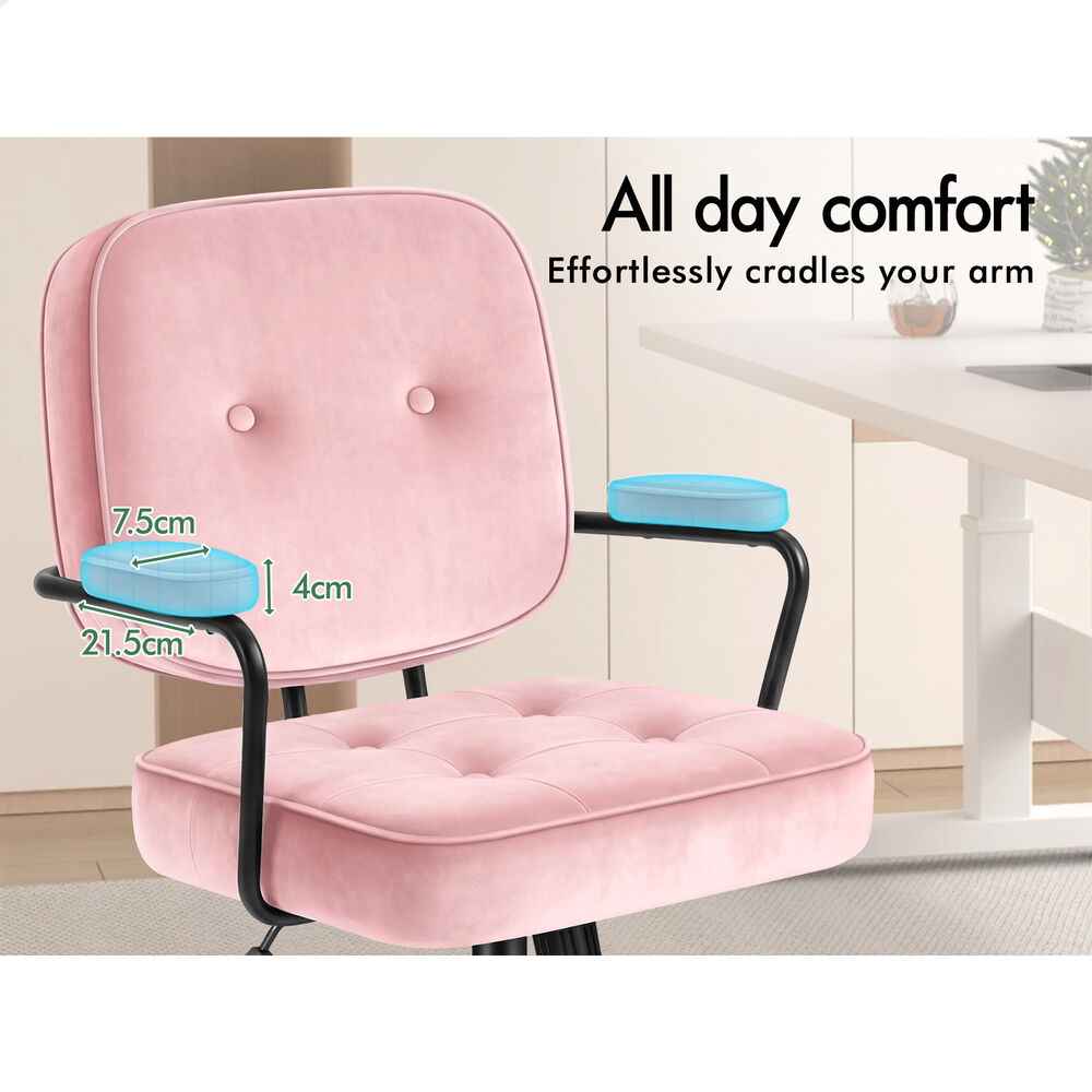 ALFORDSON Office Chair Ergonomic Executive Computer Work Seat Velvet Pink