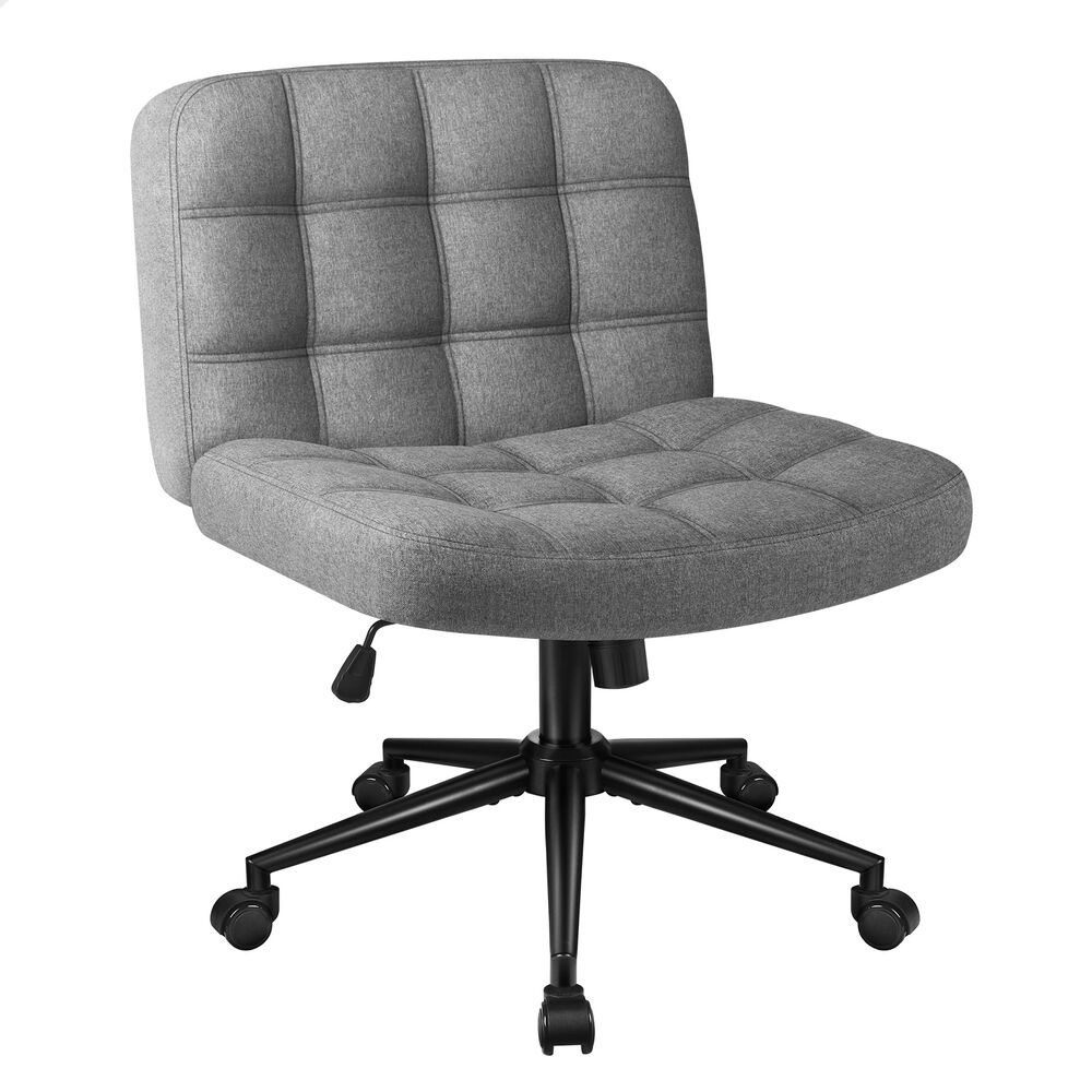 ALFORDSON Office Desk Chair Computer Armless Wide Seat Mid Back Fabric Grey