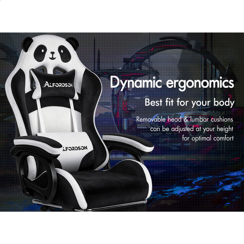 ALFORDSON Gaming Office Chair Racing Massage Computer Seat Footrest Velvet