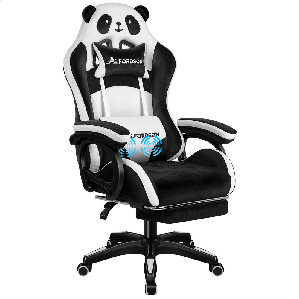 ALFORDSON Gaming Office Chair Racing Massage Computer Seat Footrest Velvet