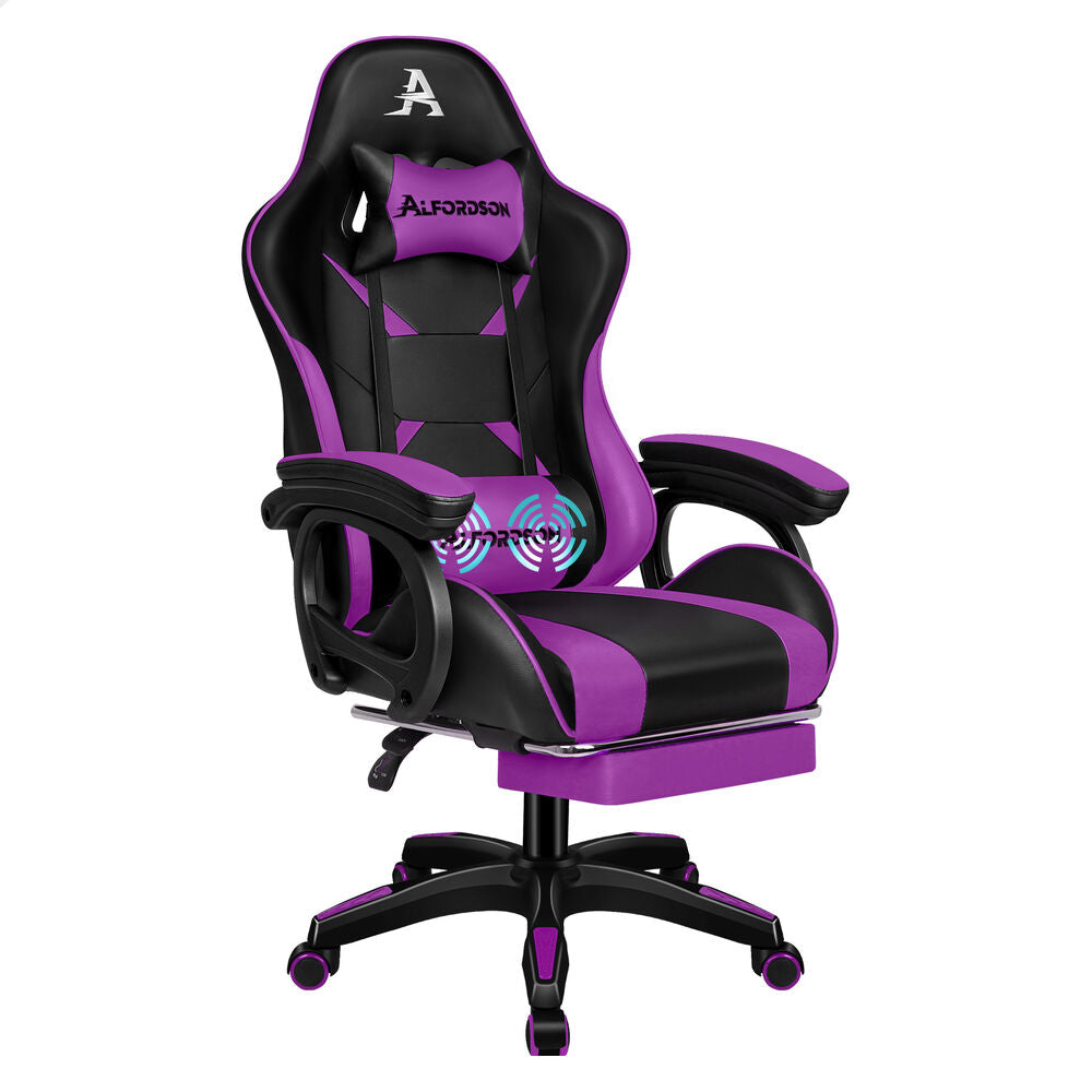 ALFORDSON Gaming Office Chair Racing Massage Computer Seat Footrest Leather