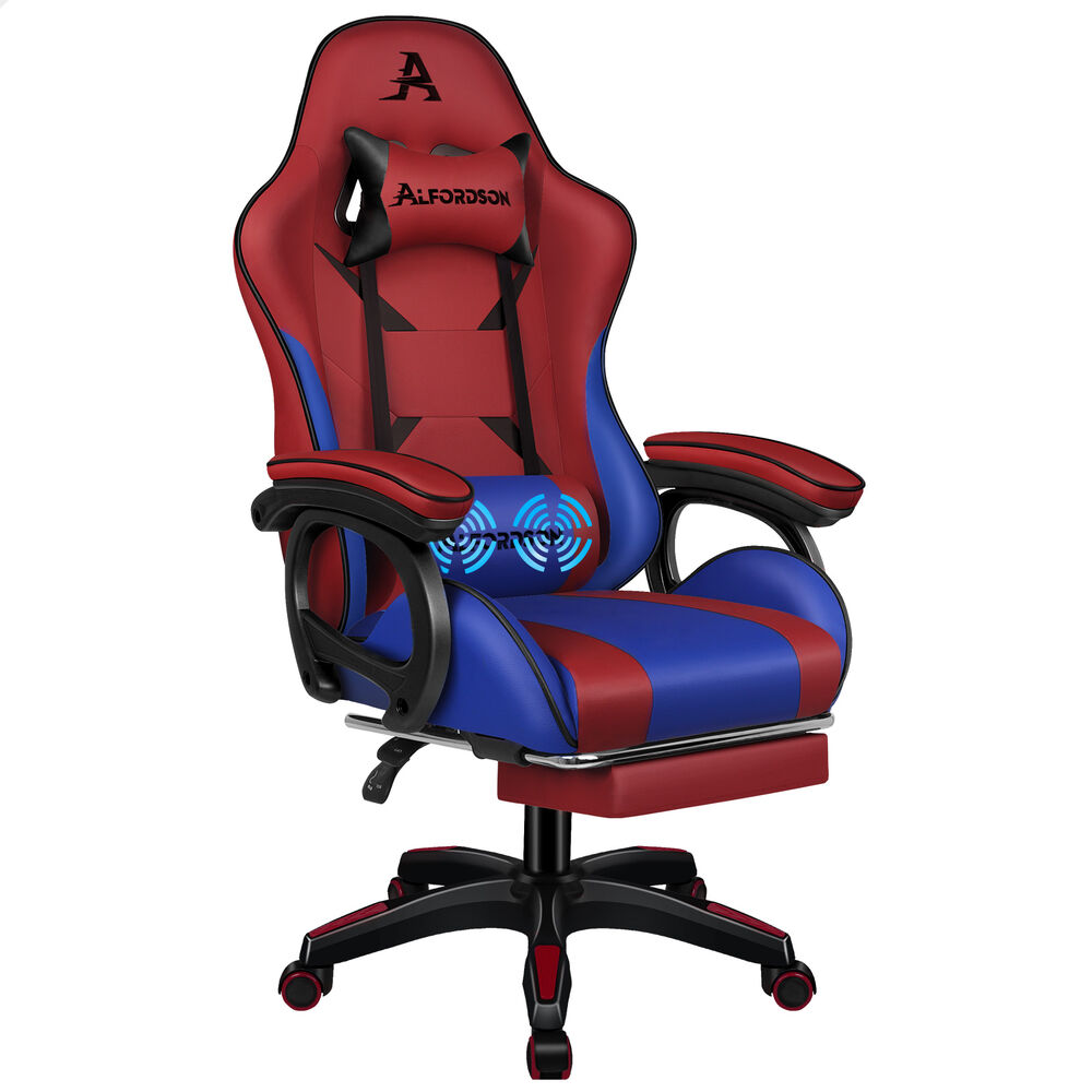ALFORDSON Gaming Office Chair Racing Massage Computer Seat Footrest Leather