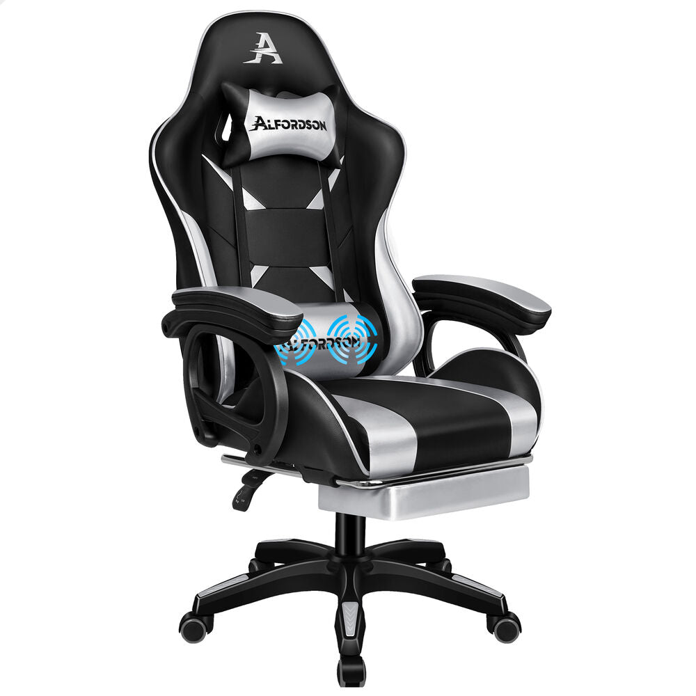 ALFORDSON Gaming Office Chair Racing Massage Computer Seat Footrest Leather