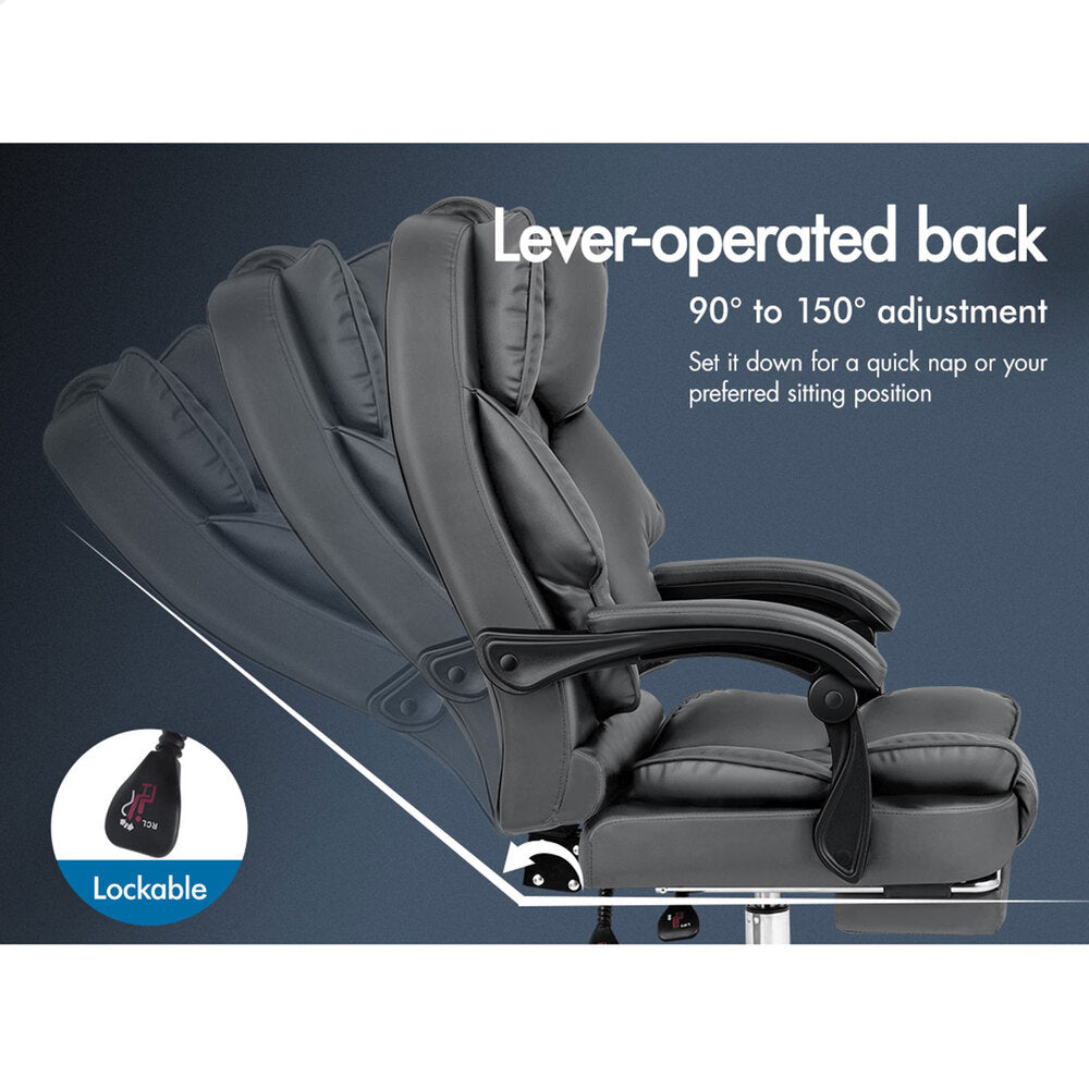 ALFORDSON Massage Office Chair Executive Recliner Gaming Work Seat PU Leather