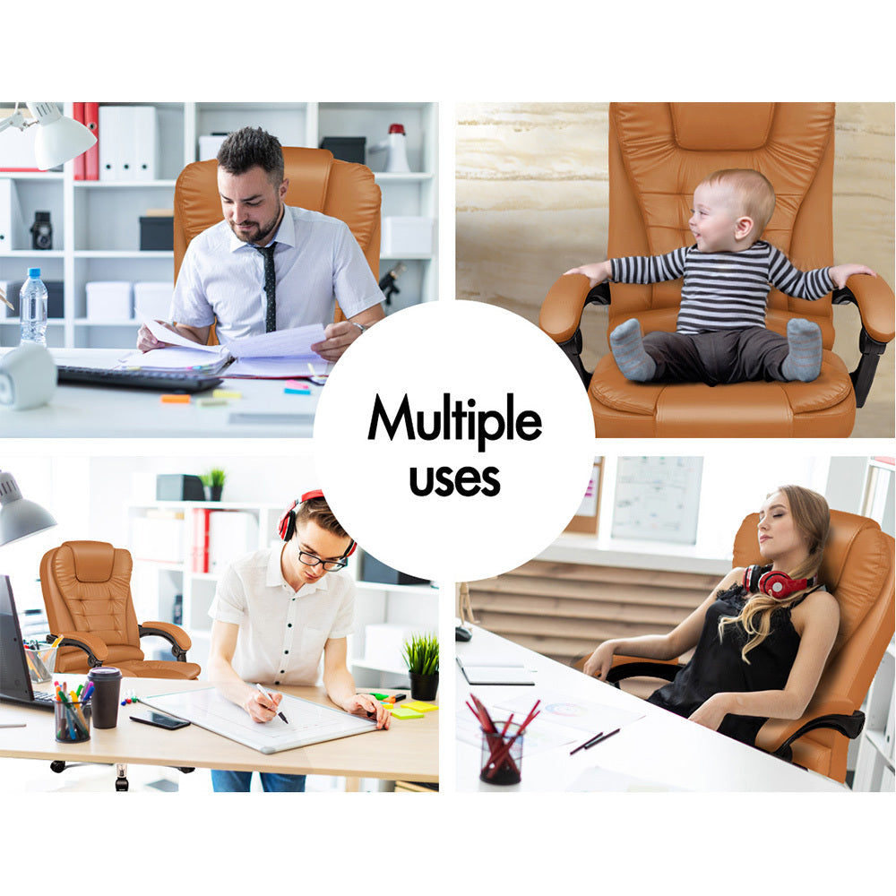 Alfordson Office Chair Gaming Executive Computer Racer Footrest PU Leather Seat