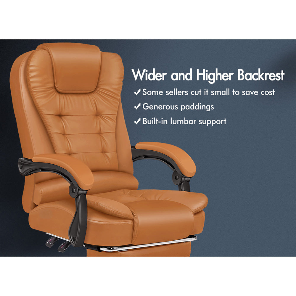 Alfordson Office Chair Gaming Executive Computer Racer Footrest PU Leather Seat