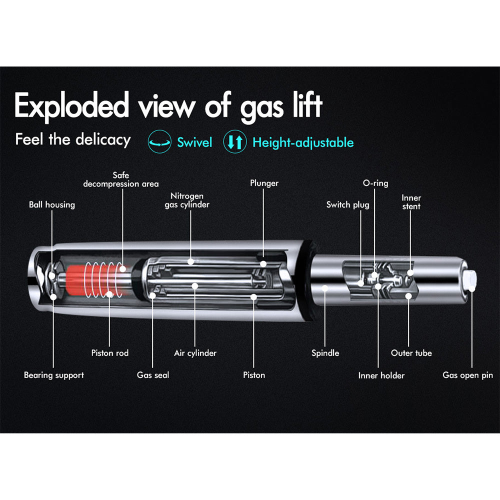 ALFORDSON Office Chair Gaming Executive Computer Racer Footrest PU Leather Seat Pink