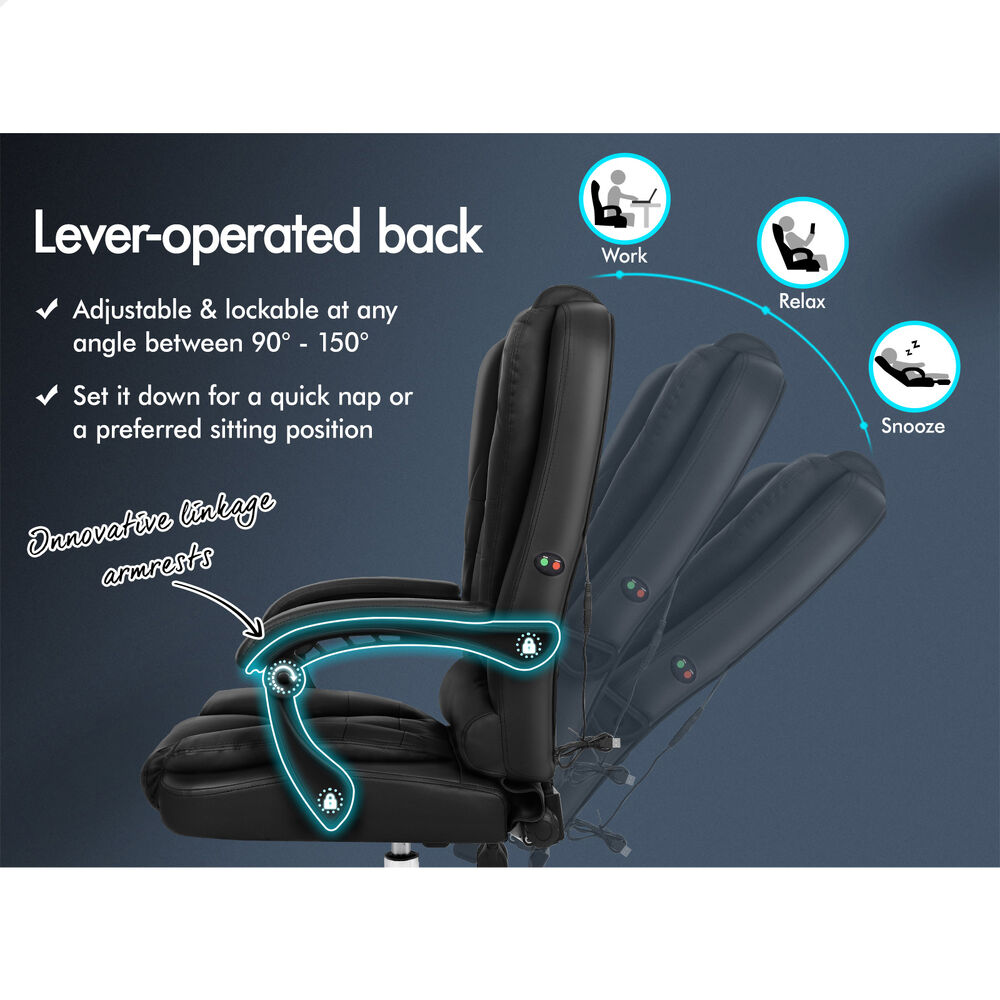 ALFORDSON Massage Office Chair Executive PU Leather Seat Gaming Computer Racer