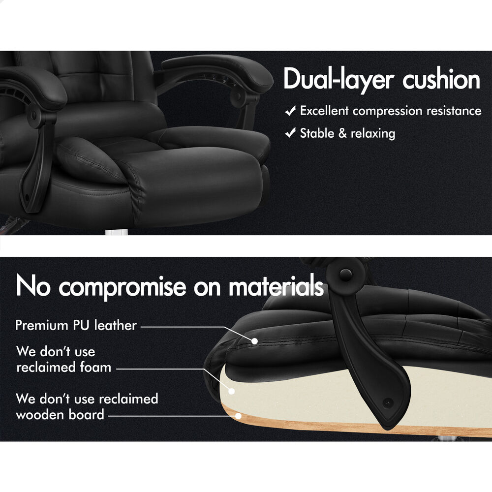 ALFORDSON Massage Office Chair Executive PU Leather Seat Gaming Computer Racer