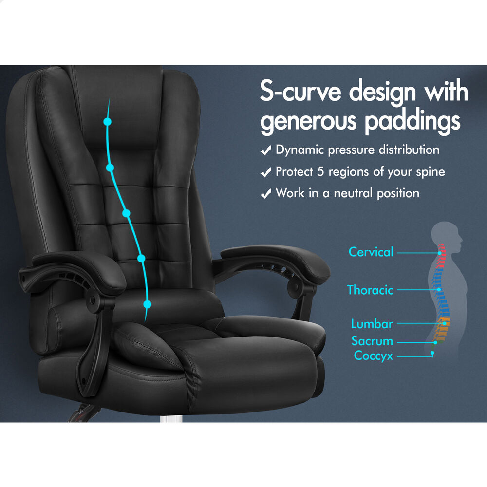 ALFORDSON Massage Office Chair Executive PU Leather Seat Gaming Computer Racer