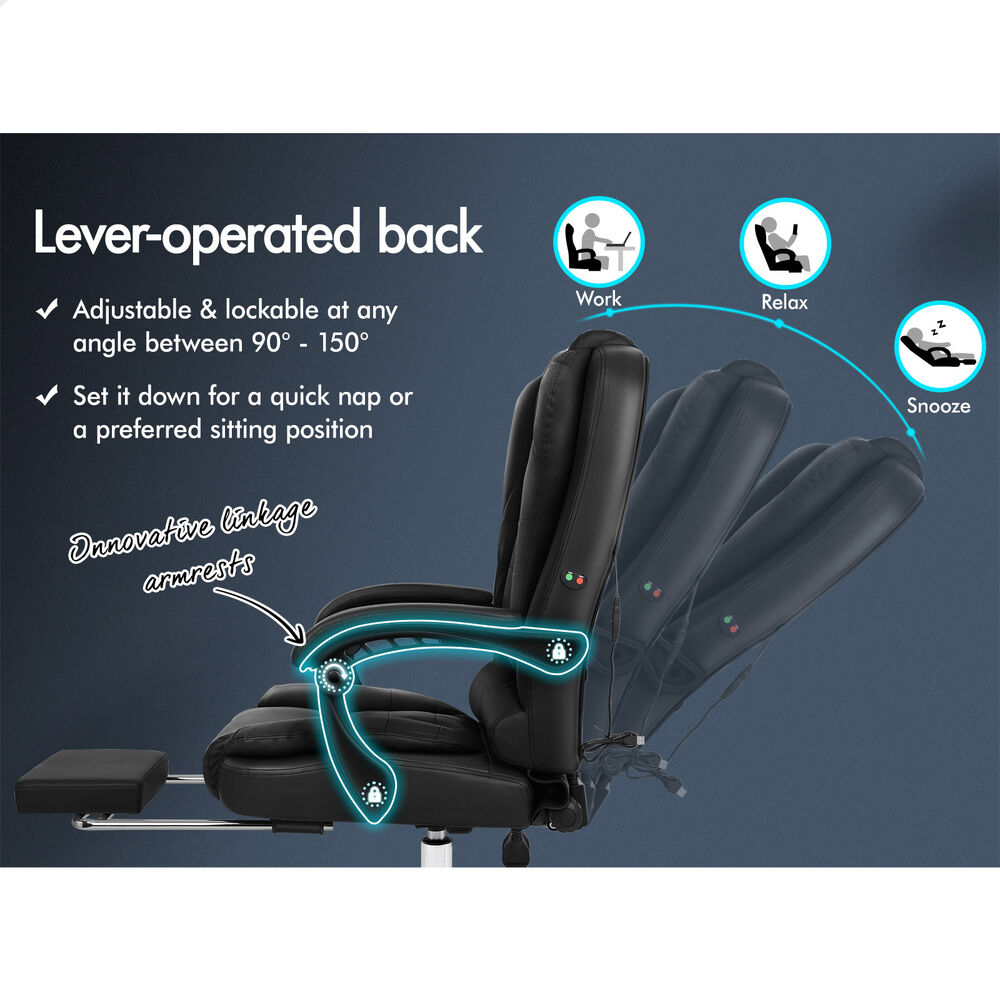 ALFORDSON Massage Office Chair Executive Seat Gaming PU Leather Computer Racer