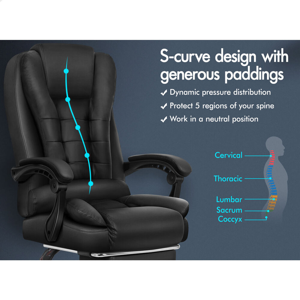 ALFORDSON Massage Office Chair Executive Seat Gaming PU Leather Computer Racer