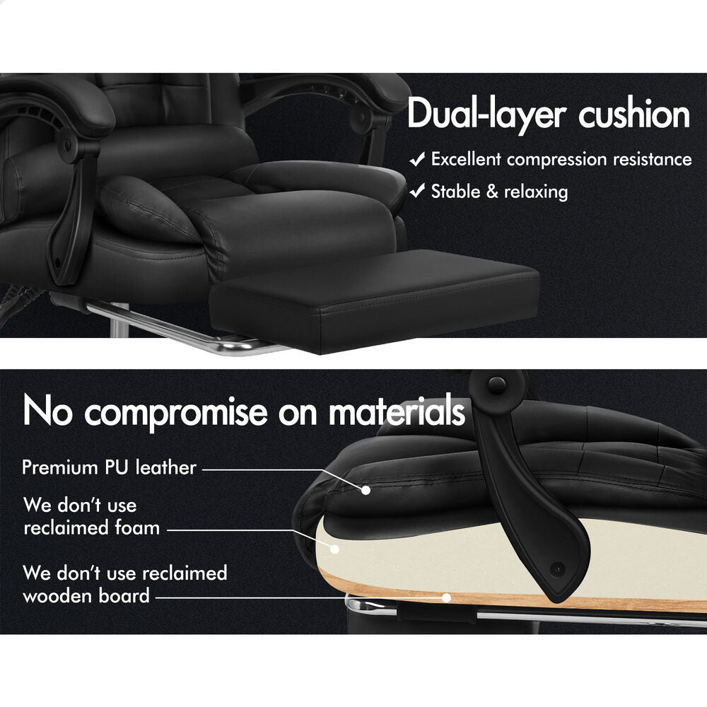 ALFORDSON Massage Office Chair Executive Seat Gaming PU Leather Computer Racer