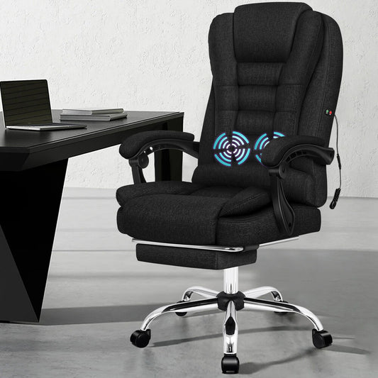 ALFORDSON Massage Office Chair Executive Fabric Seat Gaming Computer Racer