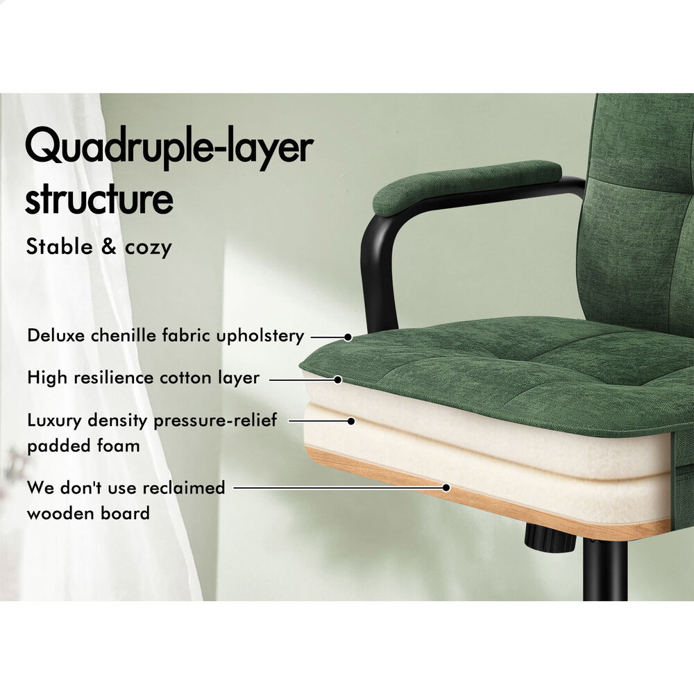 ALFORDSON Office Chair Ergonomic Executive Computer Work Seat Chenille Green